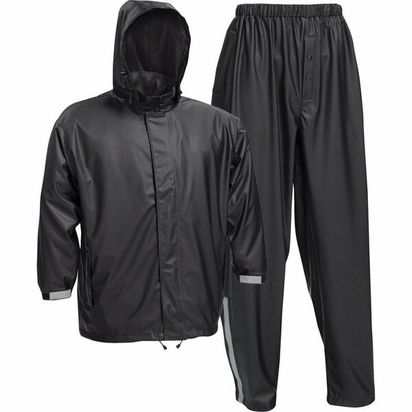 West Chester Protective Gear Protective Gear XL 3-Piece Black Polyester Rain Suit 44520/XL